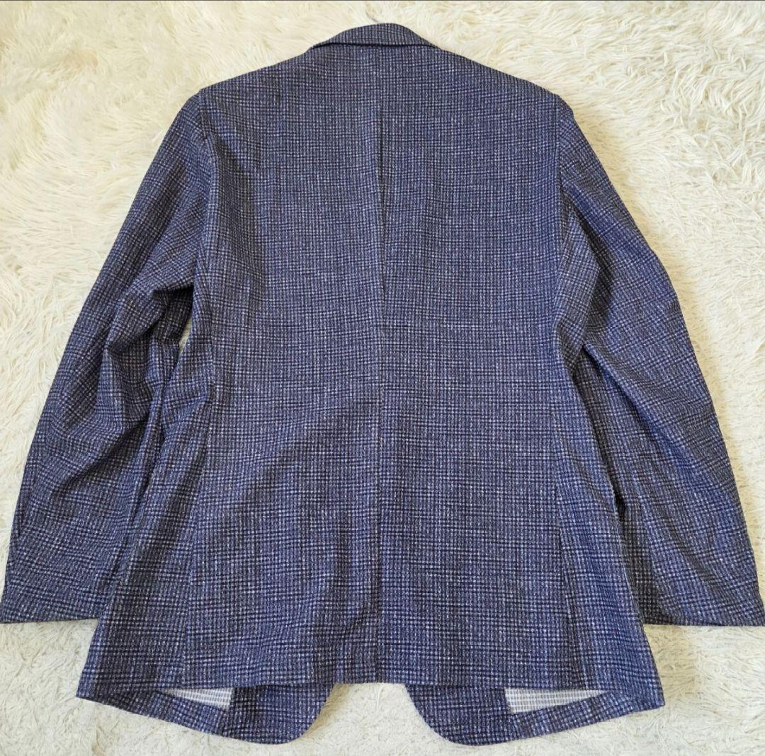 パジャマスーツAOKI シアサッカー ストレッチ セットアップネイビー