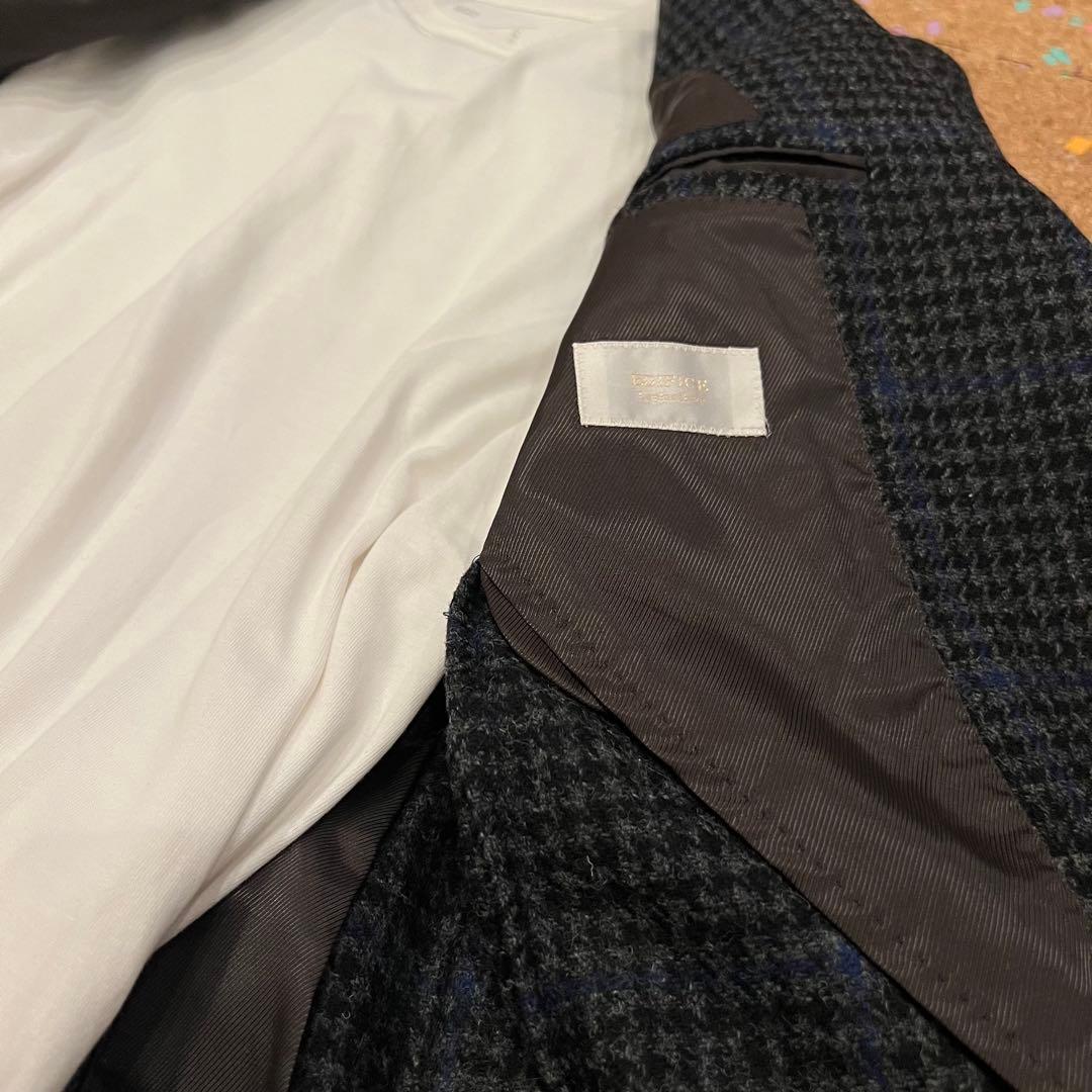 EDIFICE ジャケット 千鳥格子 ブラックネイビー 44サイズ