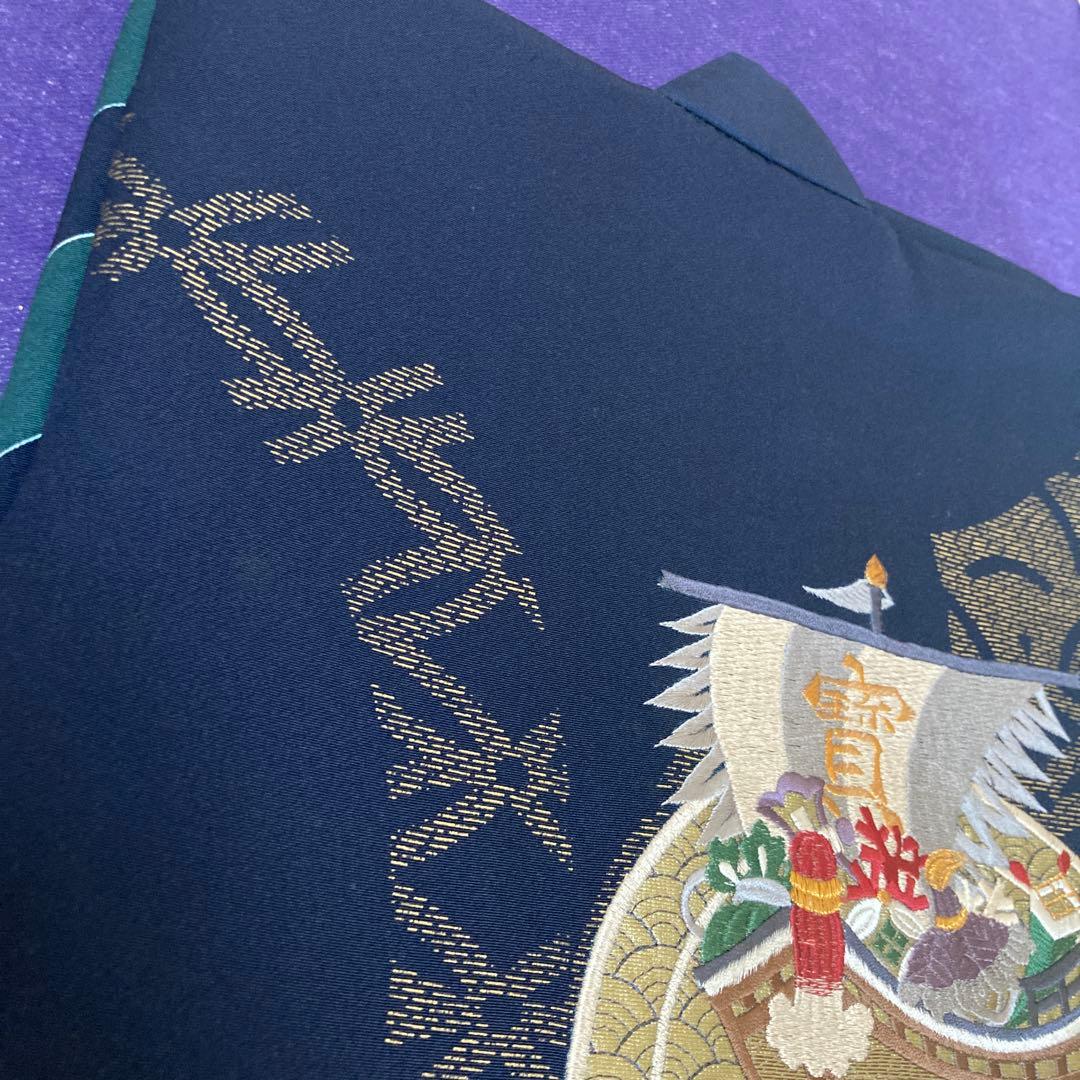 【美品】逸品　高級刺繍　正絹　初着　宝船