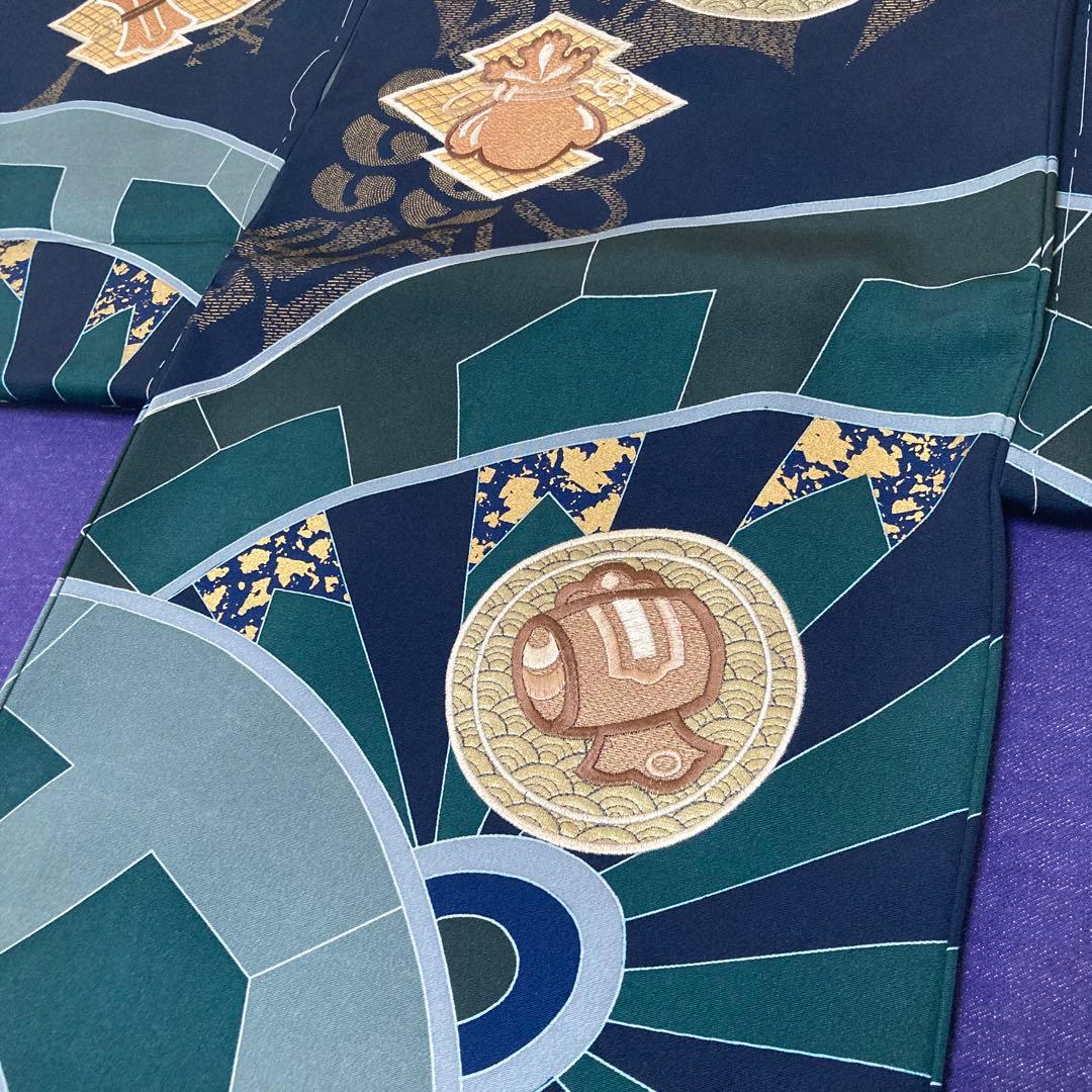 【美品】逸品　高級刺繍　正絹　初着　宝船