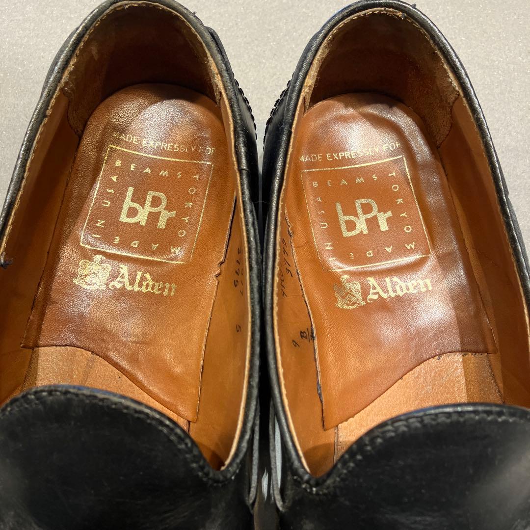 ALDEN×BEAMS PLUS カーフタッセルローファー　ブラック