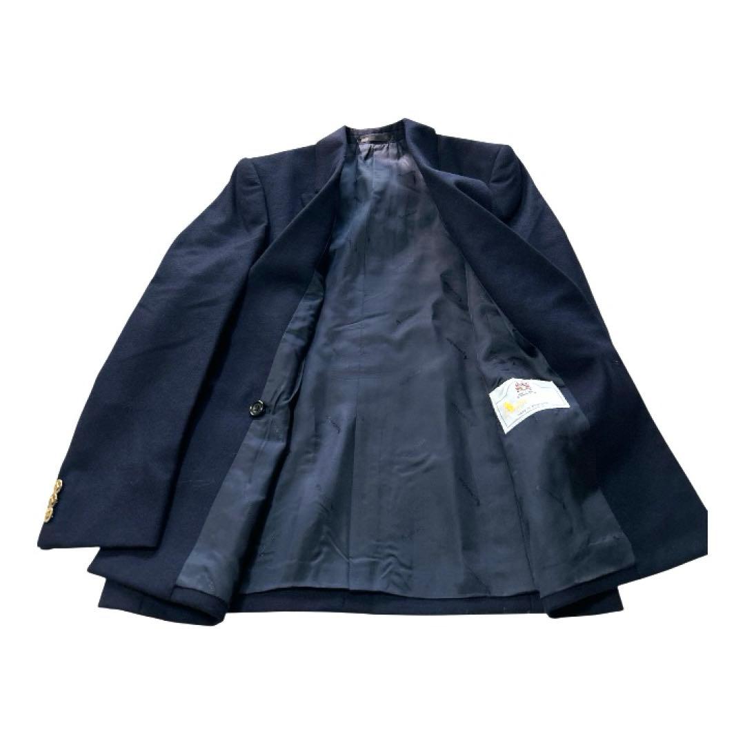 Aquascutum ネイビー ダブルブレスト　テーラードジャケット　英国製
