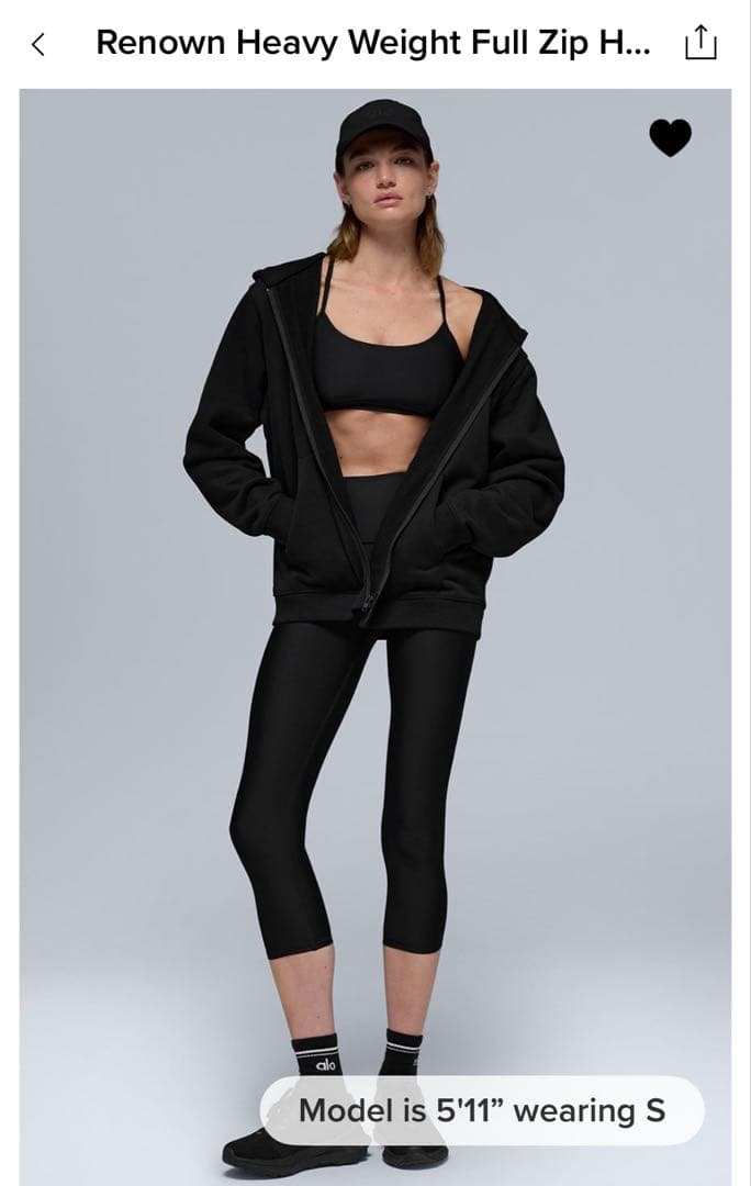 ⭐︎お値下げ　alo yoga フルジップ パーカー 黒