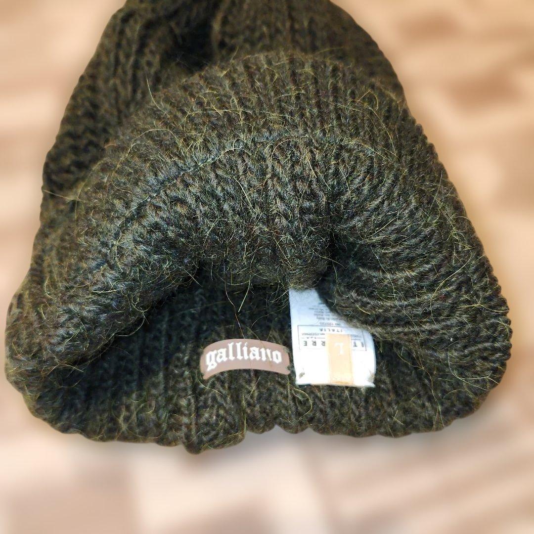 galliano　ガリアーノ　ニットキャップ　ビーニー　緑