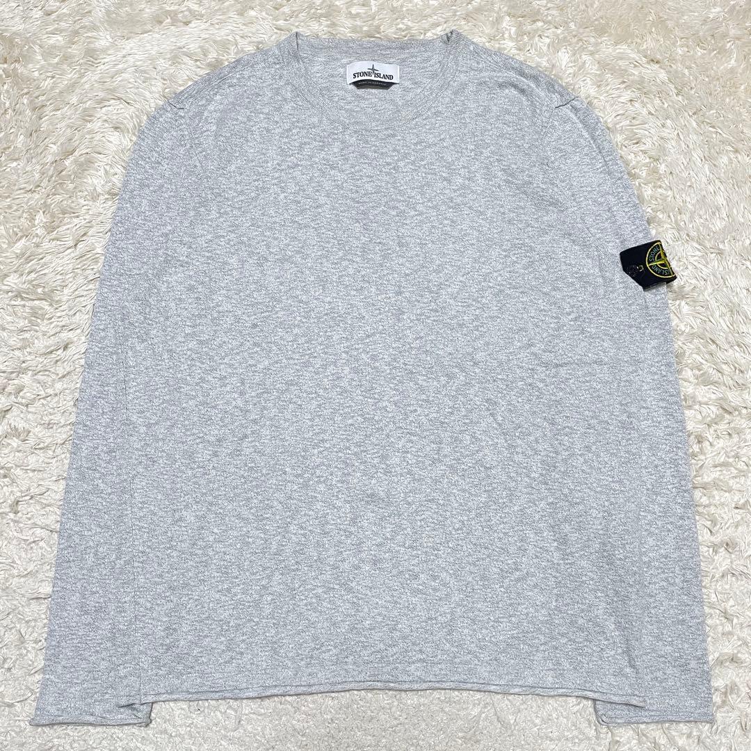 STONE  クルーネック ニットセーター ライトグレー　XLサイズ