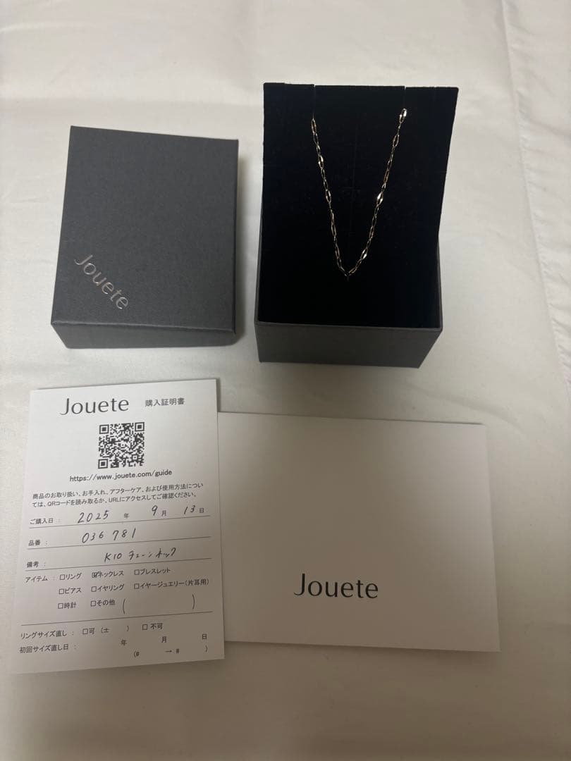 Jouete K10YG チェーンネックレス　ジュエッテ