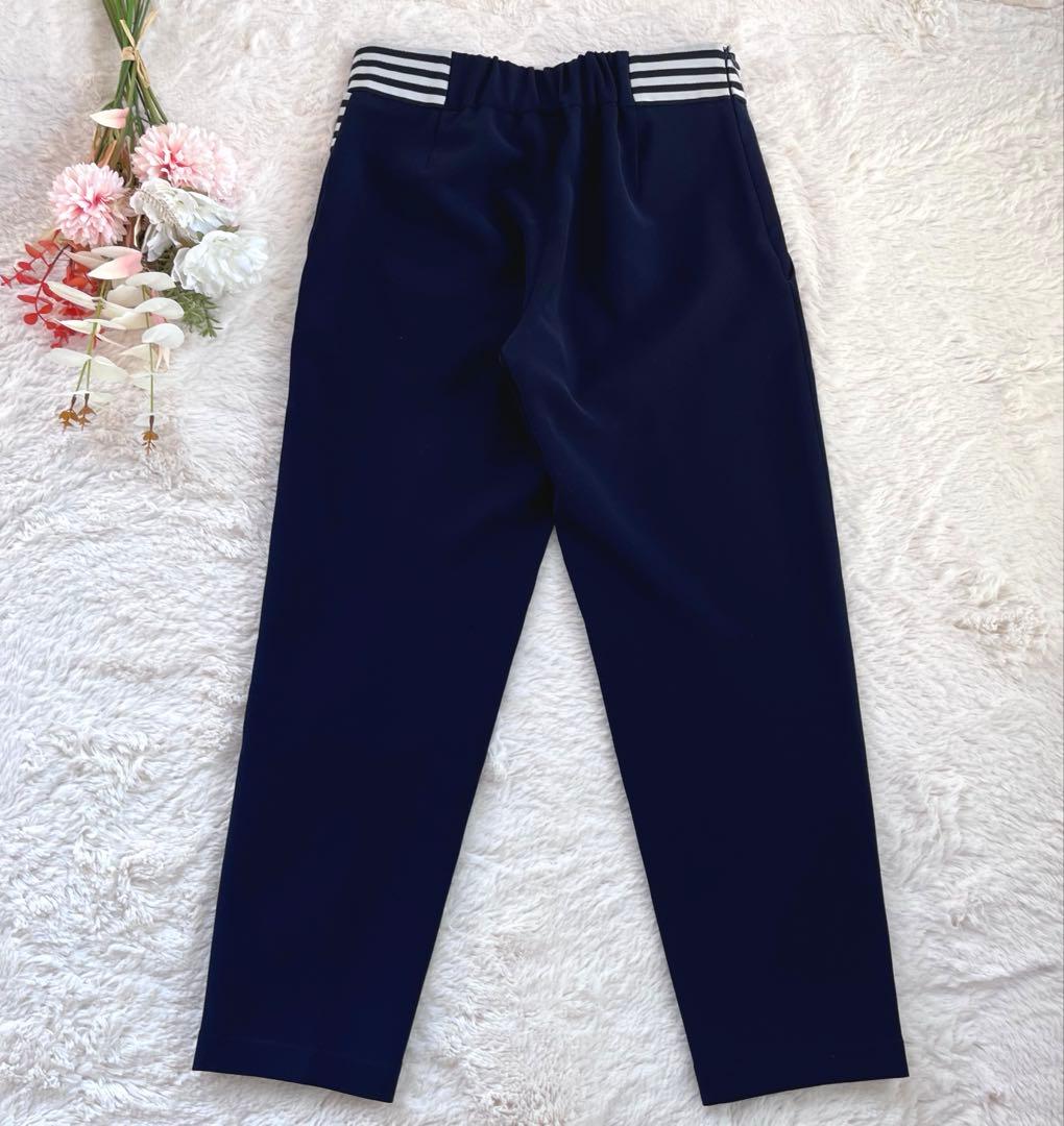 '21 美品✨ ボーダーズアットバルコニー　テーパードパンツ　38 ネイビー