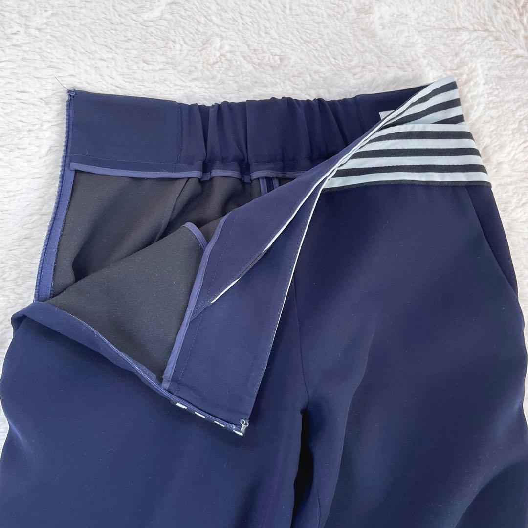 '21 美品✨ ボーダーズアットバルコニー　テーパードパンツ　38 ネイビー