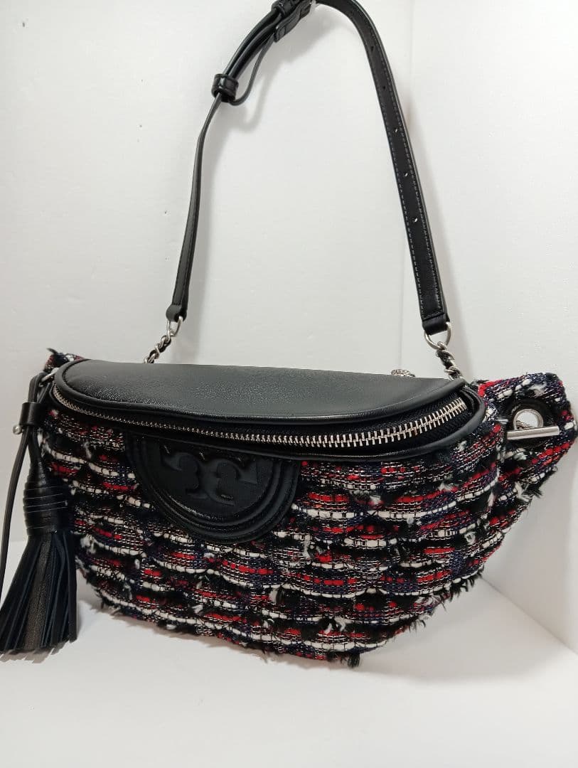 トリーバーチ　61482 FLEMING TWEED BAG ウエストバッグ