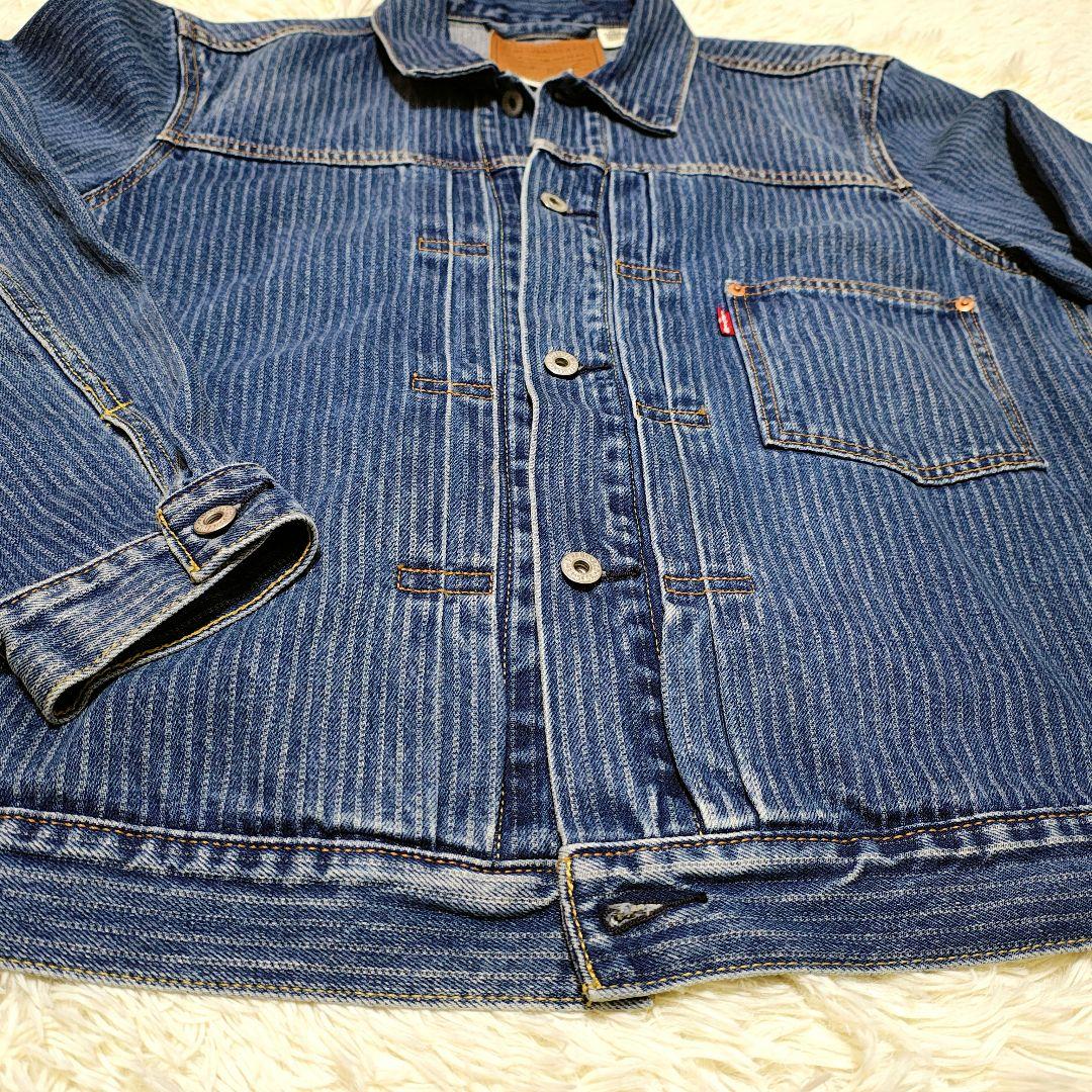 美品　Levi's ストライプデニムジャケット Lサイズ タイプ1 1st