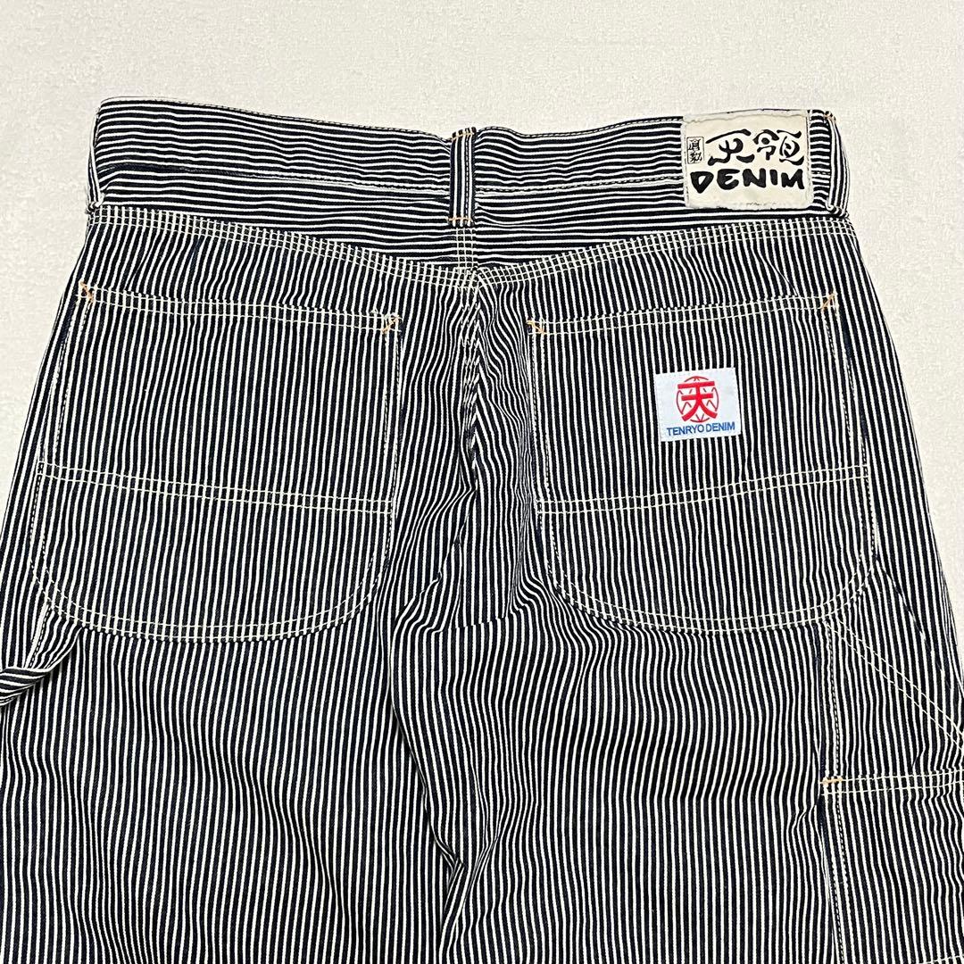 美品 倉敷天領デニム TENRYO ヒッコリー ダブルニーペインターパンツ 36