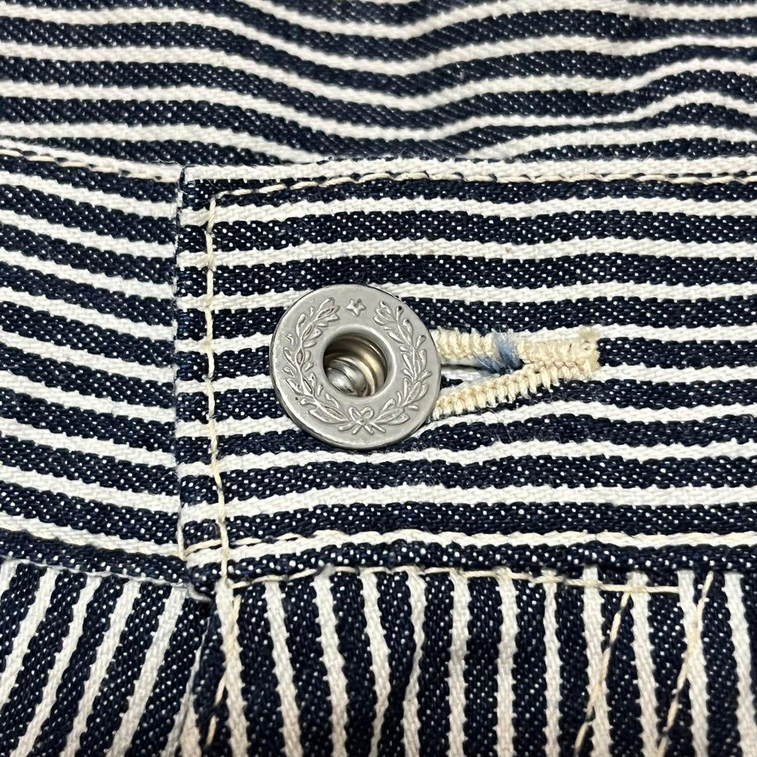 美品 倉敷天領デニム TENRYO ヒッコリー ダブルニーペインターパンツ 36