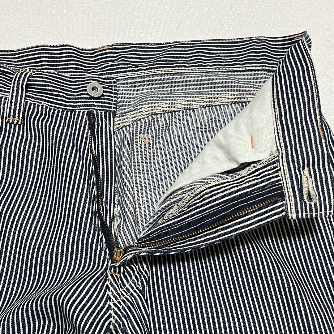 美品 倉敷天領デニム TENRYO ヒッコリー ダブルニーペインターパンツ 36