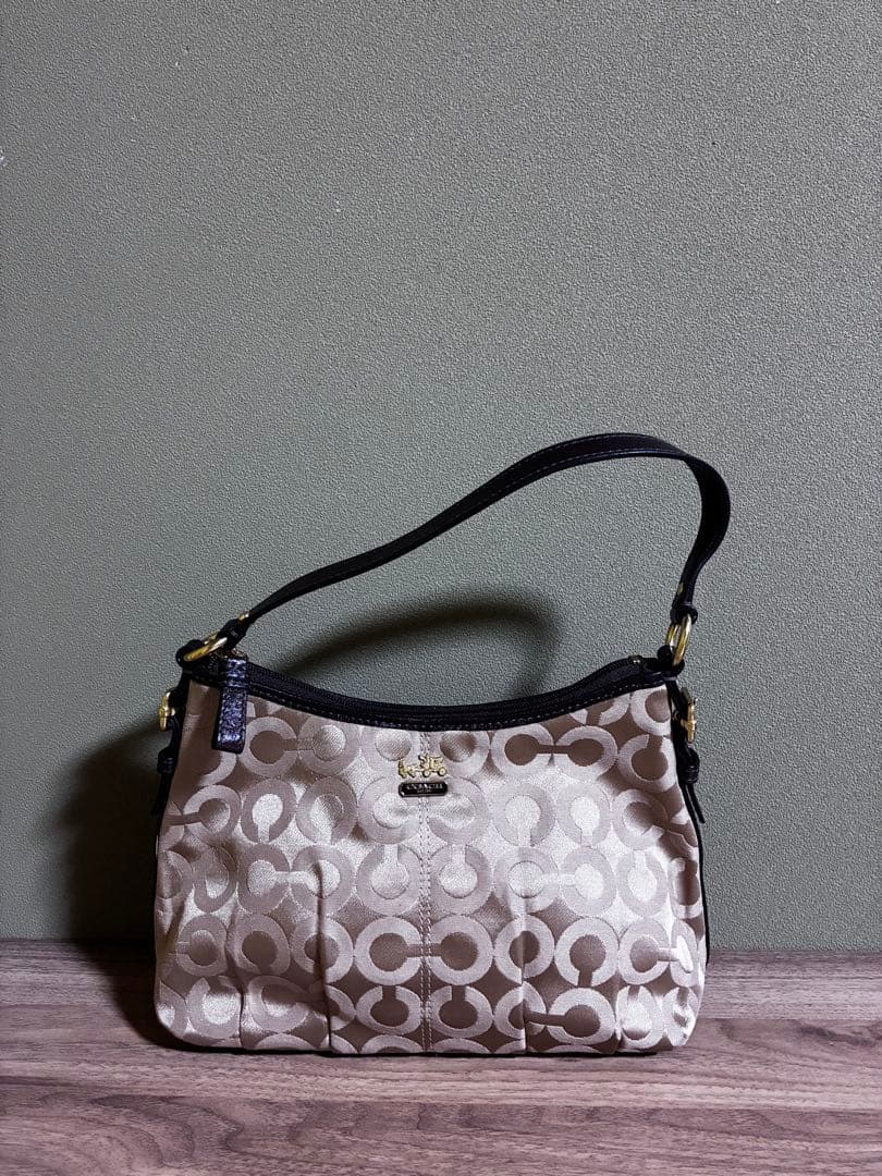 極美　コーチ　オプアート　アクセサリーポーチ　ミニバッグ　ワンショル