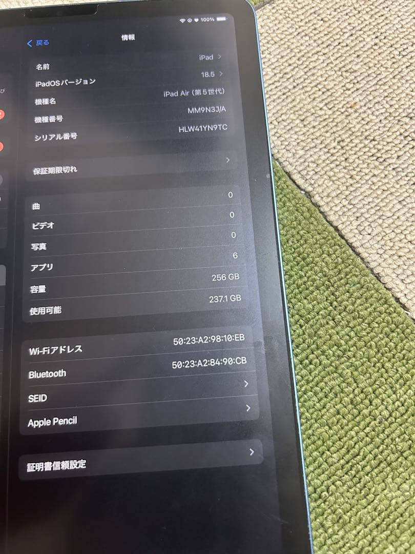 iPad Air第5世代256GB + appleペン(usb-c)