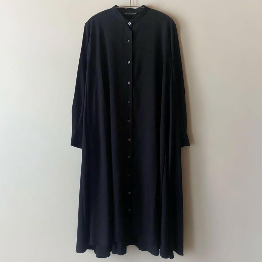 mizuiroindミズイロインドT/Rスタンドカラーフレアシャツワンピース