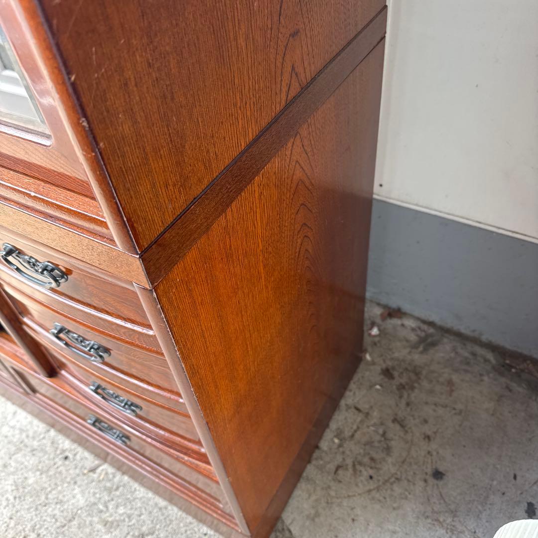 ★最終処分価格★国産　木製　違い棚　引き戸　収納棚