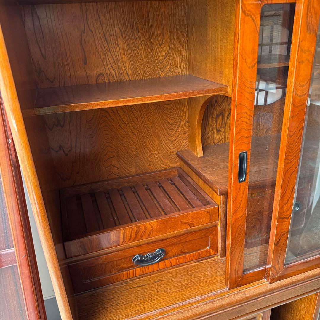 ★最終処分価格★国産　木製　違い棚　引き戸　収納棚