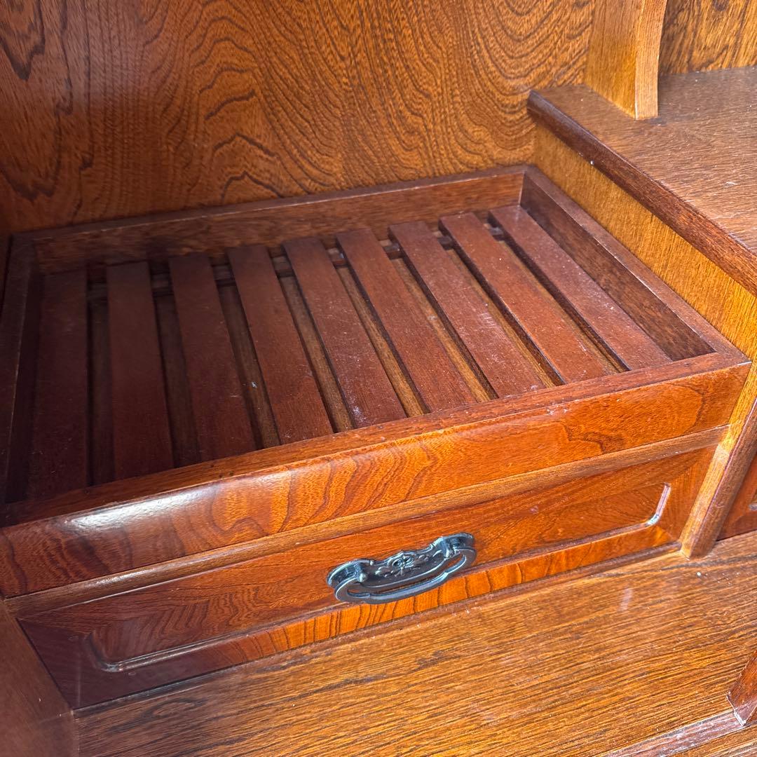 ★最終処分価格★国産　木製　違い棚　引き戸　収納棚