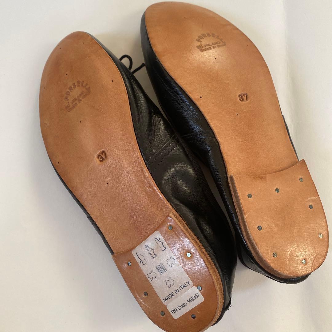 E. Porselli ブラック フラットシューズ 37 APC✖️ポルセリ