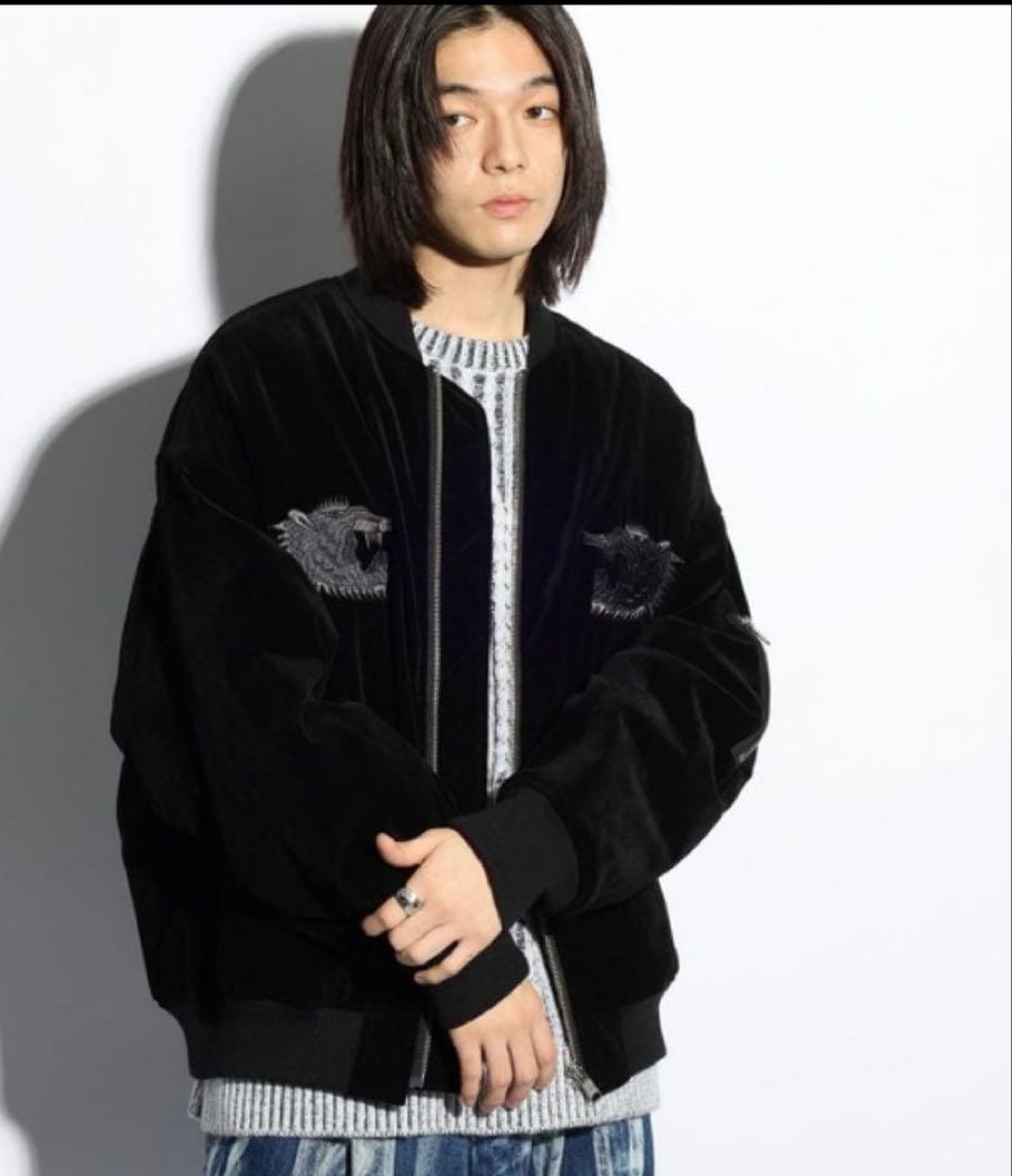 HARE×hxcyyd スーベニアブルゾン 虎 龍 刺繍 東洋 別珍