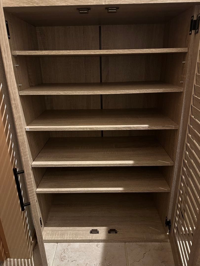 木製シューズラック スラットデザイン