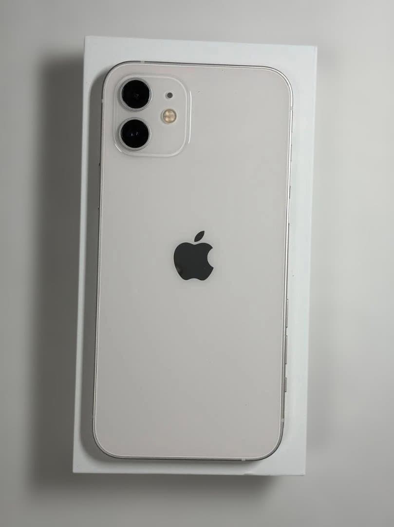 iPhone12本体 128GB White 付属品/おまけ付き 最大容量75%