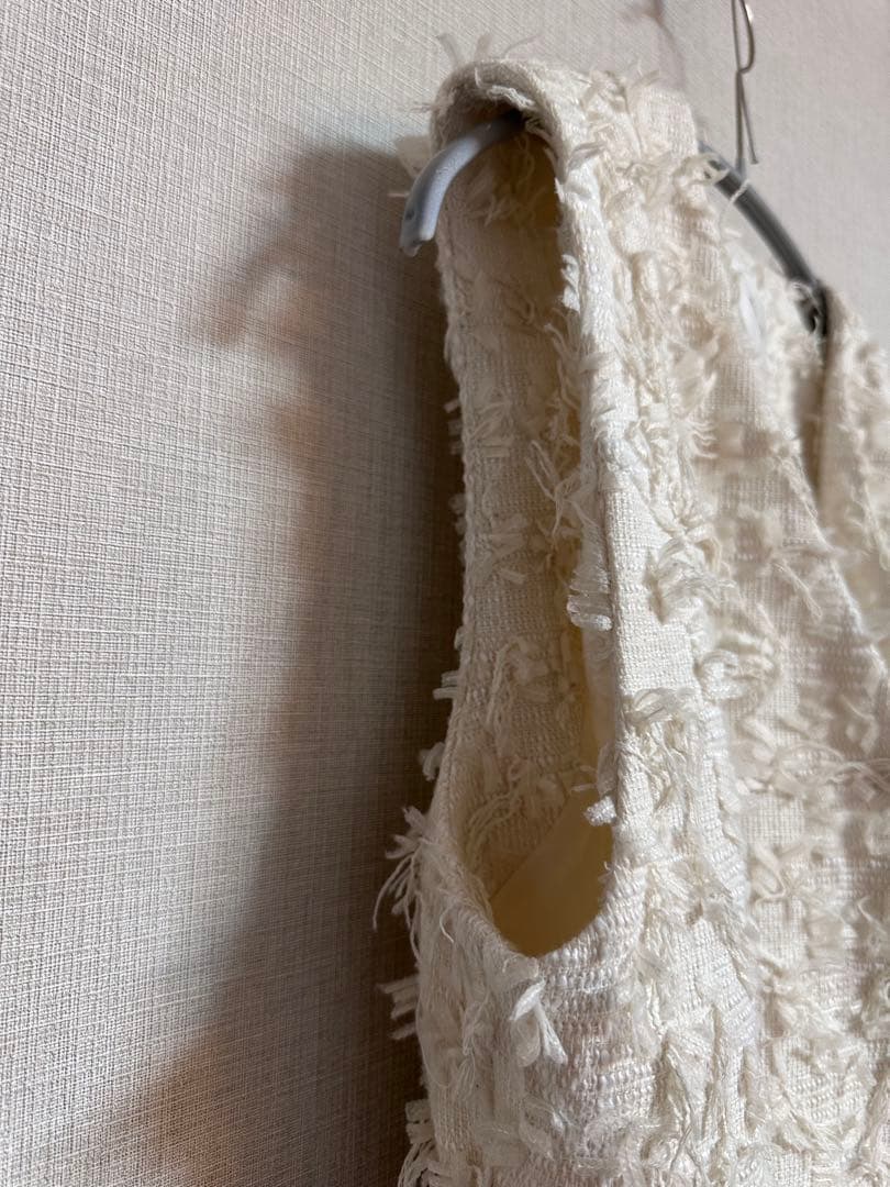 カデュネ リボンヤーン ペプラムジレ 38