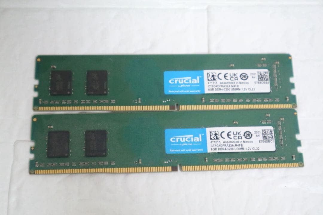 ddr4 16GB （８GB×２）　動作確認済み