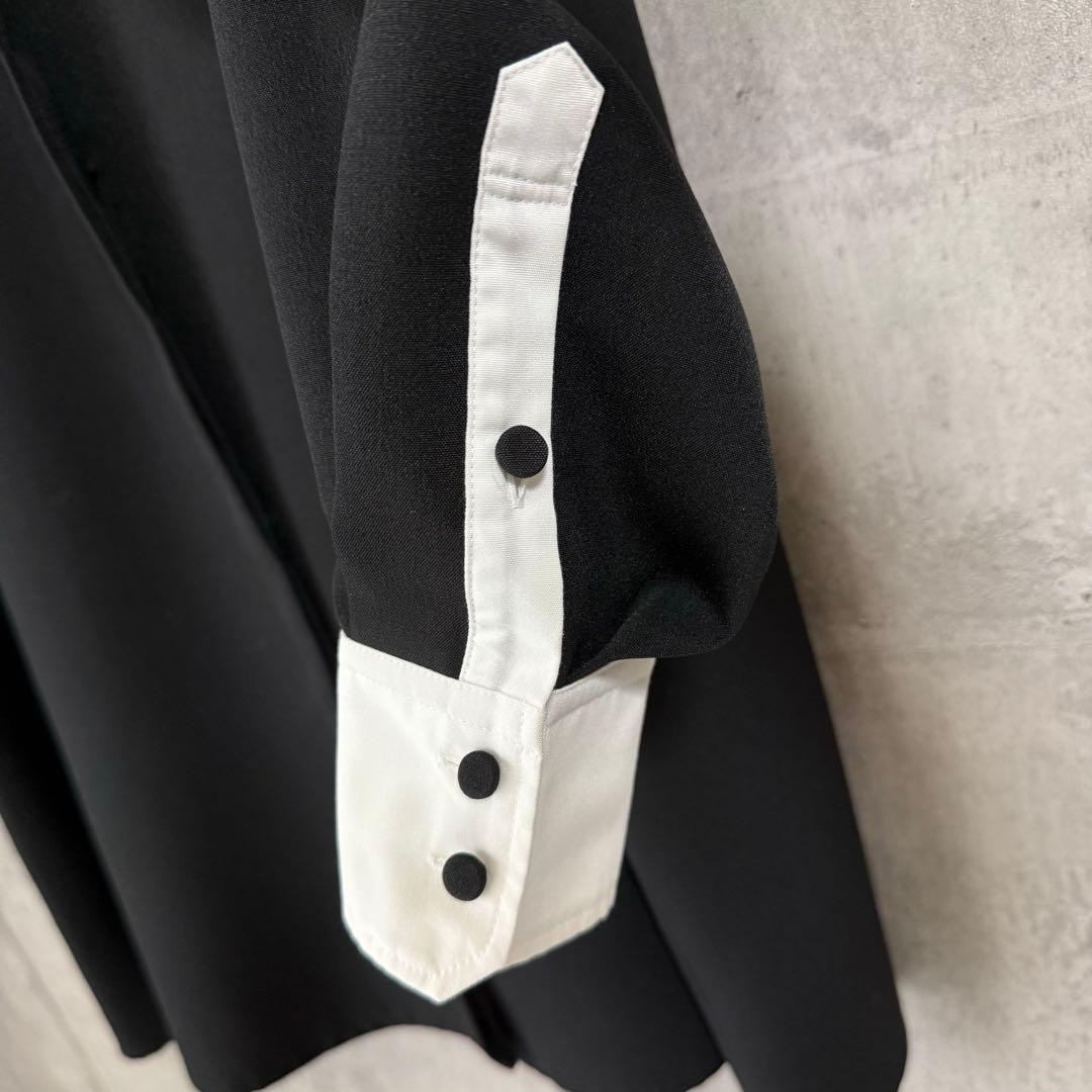 美品 machatt マチャット ダブルクロスバイカラードレス ブラック 正規品