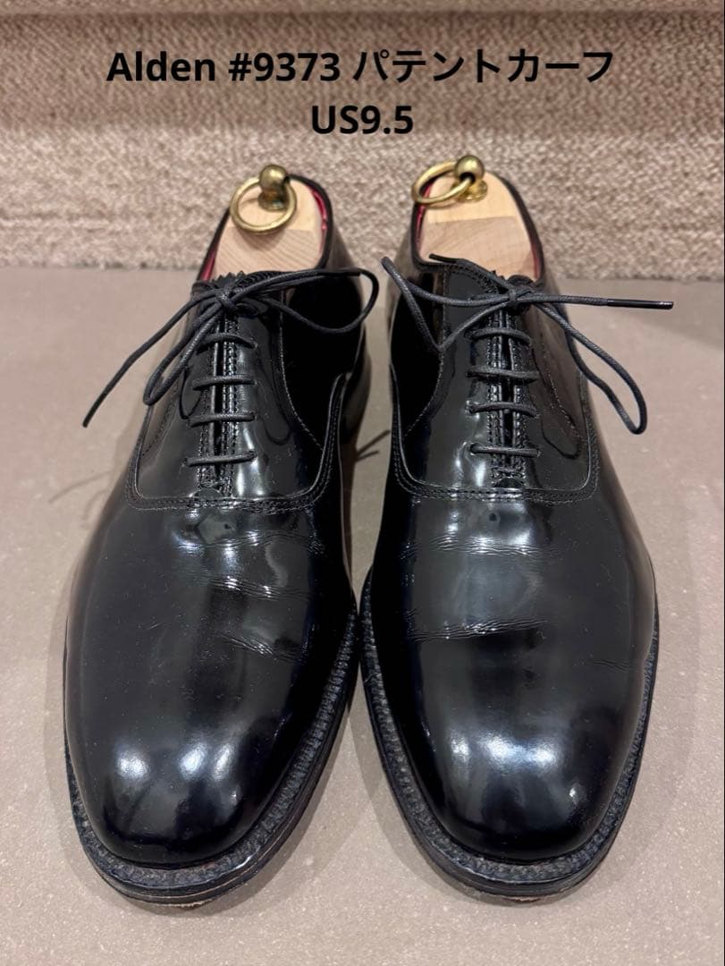 ミ*ラ様 Alden オールデン 9373 プレーントゥ ブラック パテント U