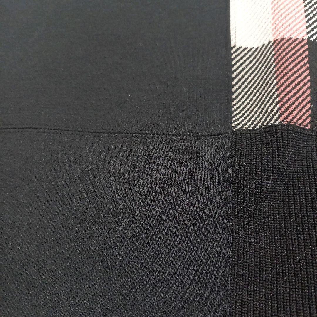 現行✨ブラックレーベルクレストブリッジ チェックニットドッキングスウェットシャツ