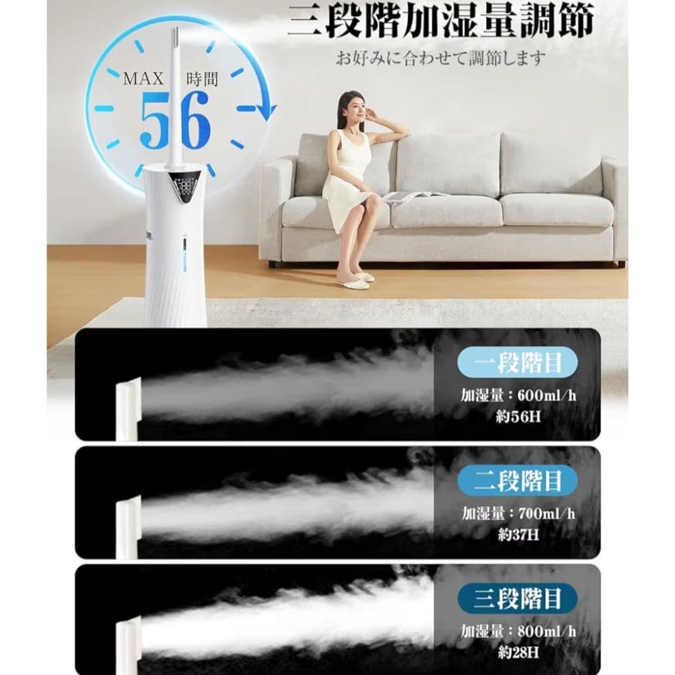 加湿器 17L 湿度設定 90°/180°自動首振 業務用 Yutogen　新品