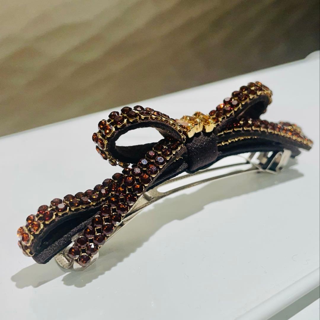 【最終価格】コンプレックスビズ/クリスタルメッシュバケットスリムバレッタ