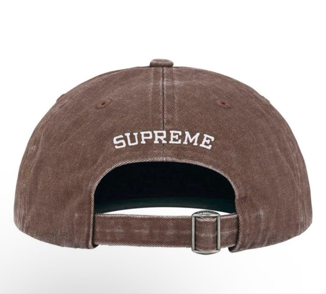 SUPREME ブラウンキャップ ロゴ刺繍