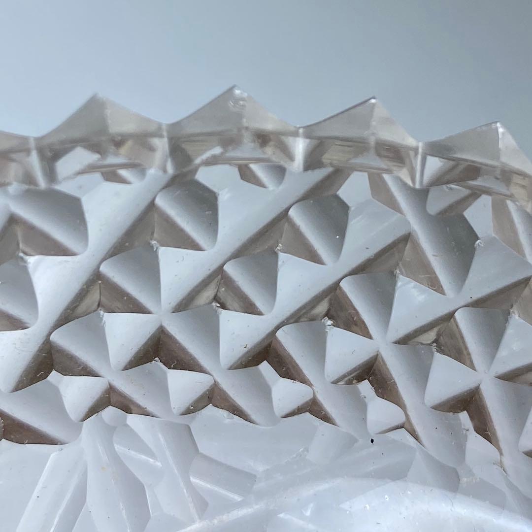 専用江戸後〜明治初期　ギヤマン手彫切子ハンドカット皿　10客　共箱直径11.8㎝