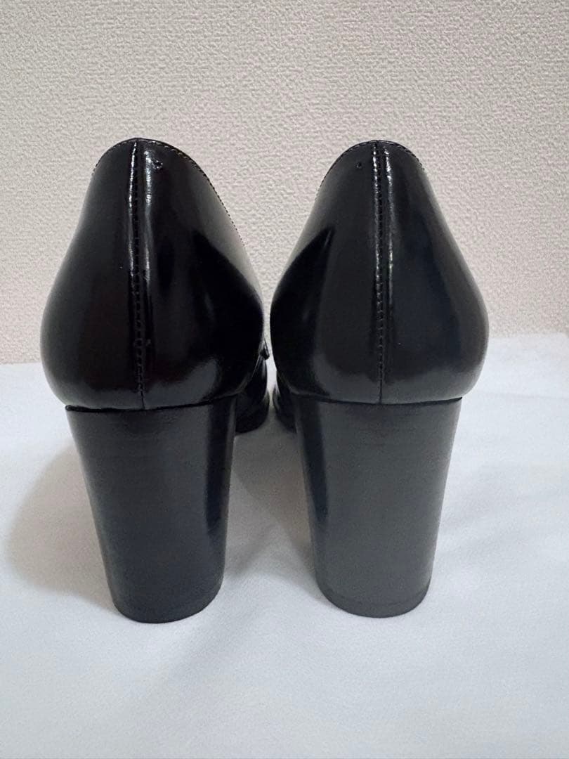 LANVIN en Bleu ビットローファーパンプス　ブラックエナメル　24