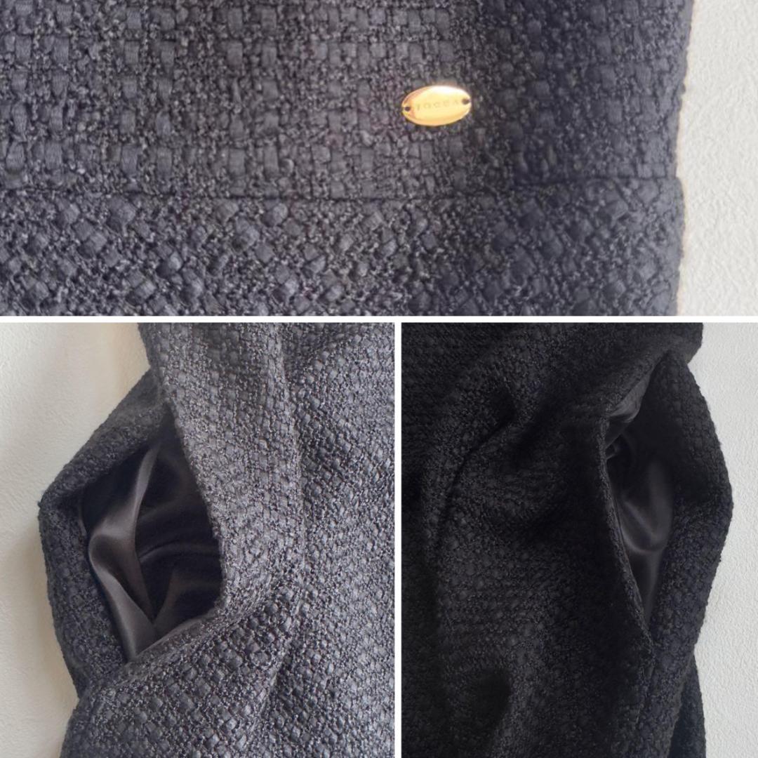 23AW 洗える　TOCCAシャーベットツイードドレス　黒 卒業式 入学式