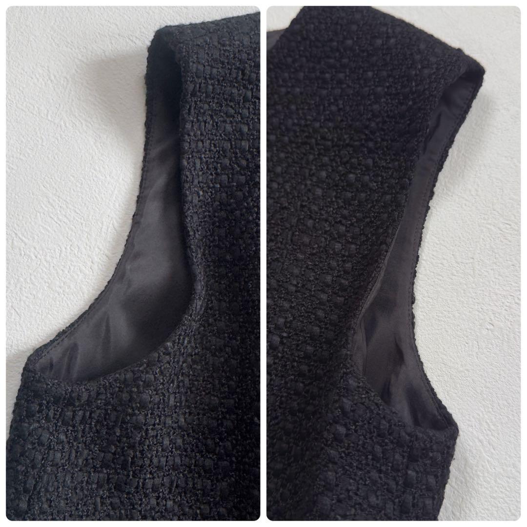 23AW 洗える　TOCCAシャーベットツイードドレス　黒 卒業式 入学式