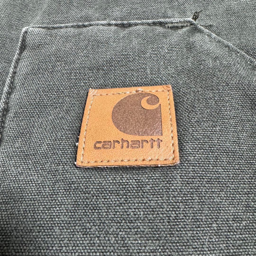 雰囲気◎ カーハート ダックベストUSA製 腰ゴム モスグリーン　V02MOS