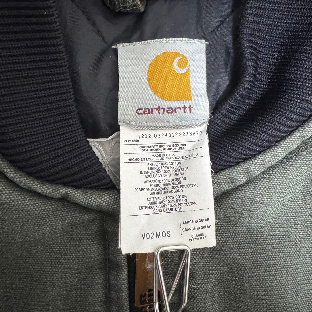 雰囲気◎ カーハート ダックベストUSA製 腰ゴム モスグリーン　V02MOS