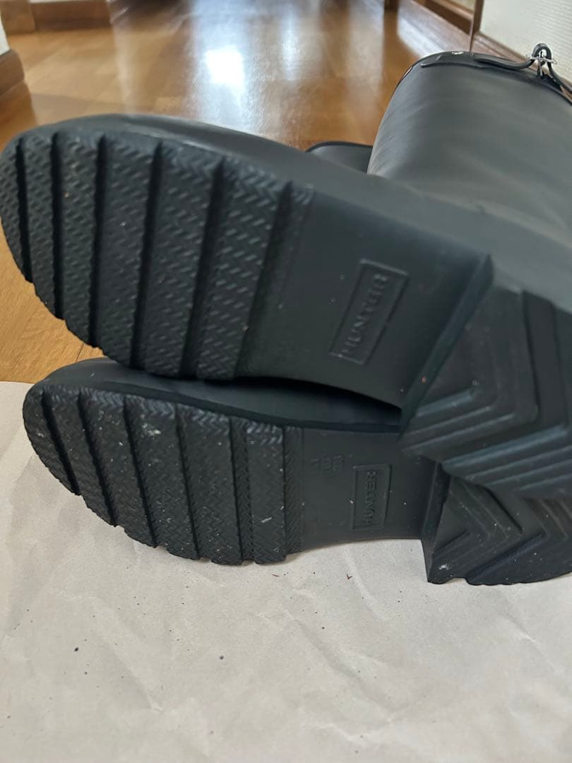HUNTER ブラック ロングレインブーツ　US6 23cm 箱有り