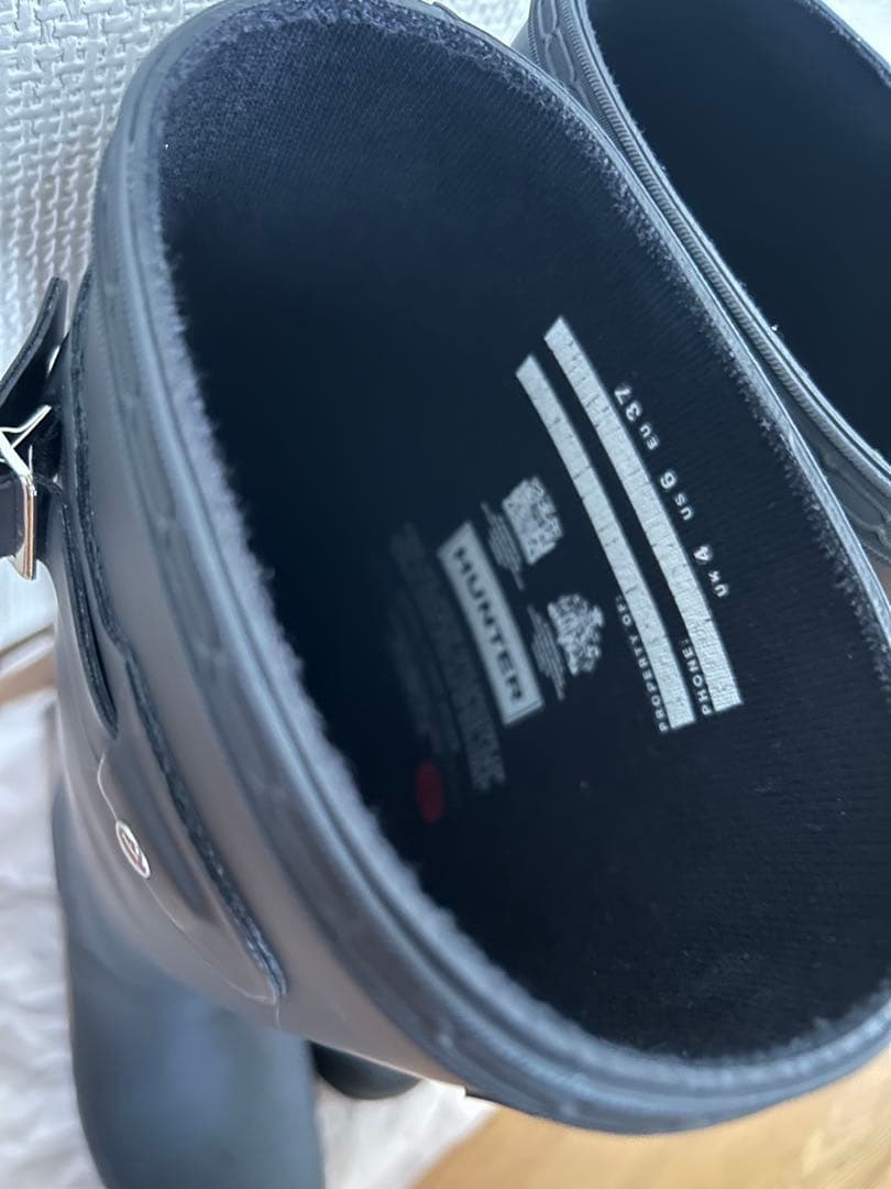 HUNTER ブラック ロングレインブーツ　US6 23cm 箱有り