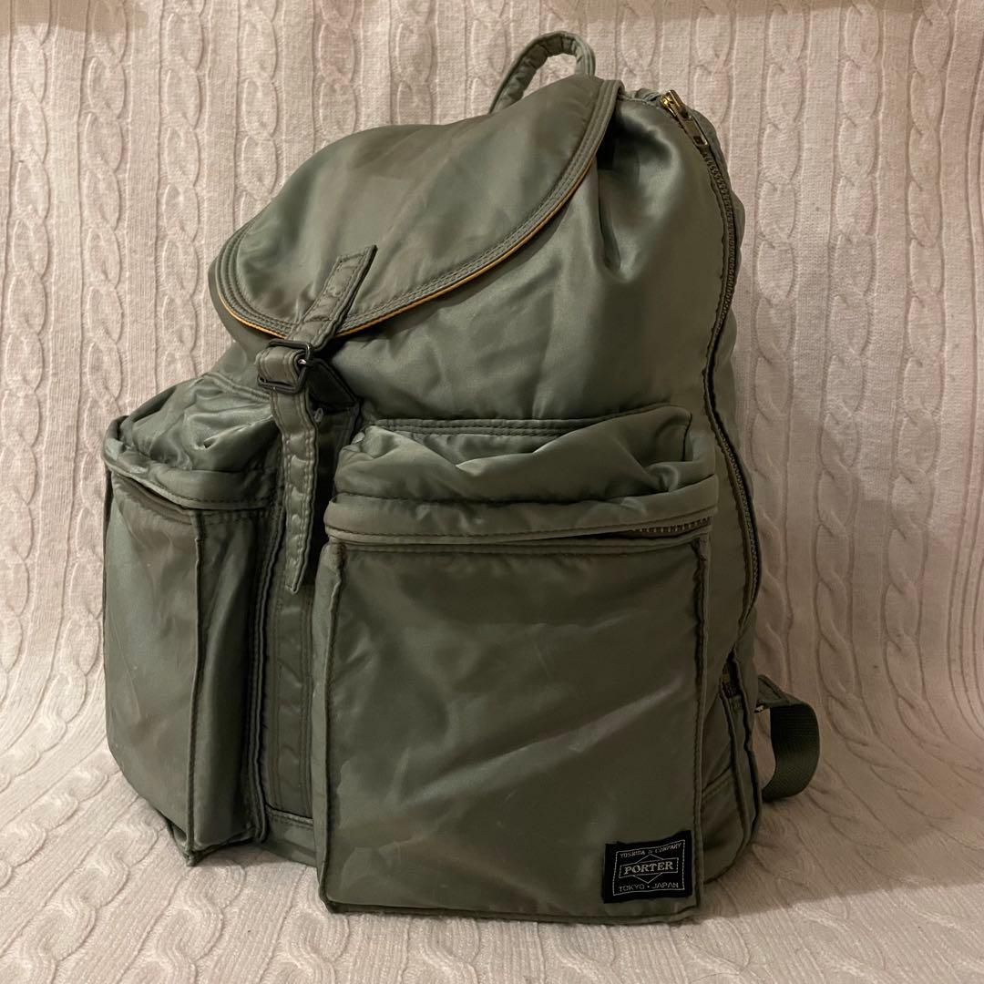 【極美品✨】ポーター タンカー 巾着 リュック バッグパック セージグリーン