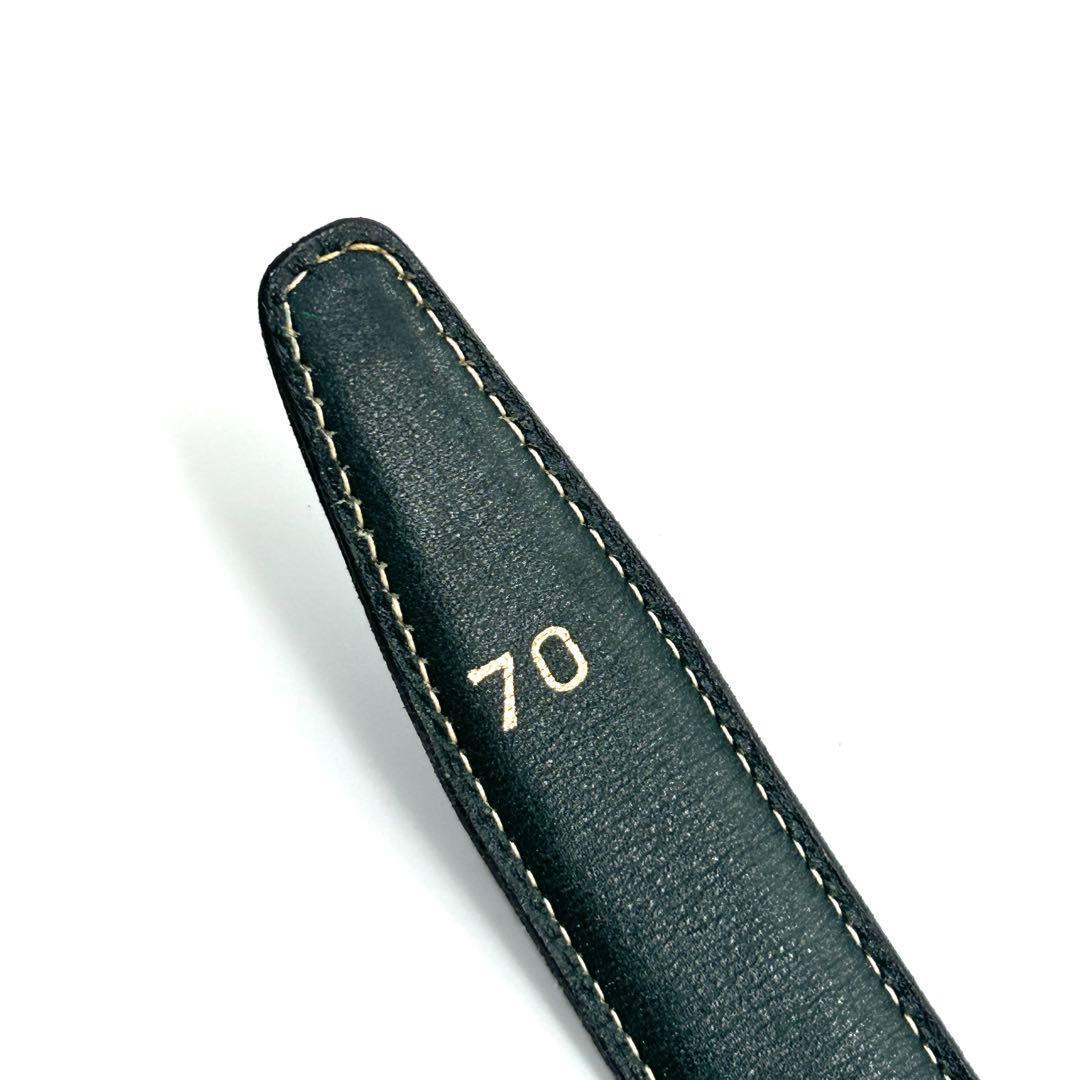 美品　セリーヌ　CELINE　ベルト　レザー　トリンオフ　ゴールドバックル　緑