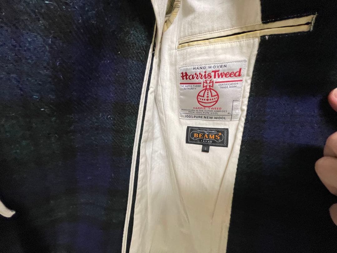 BEEMS ネイビー系チェック ジャケット スラックスセット