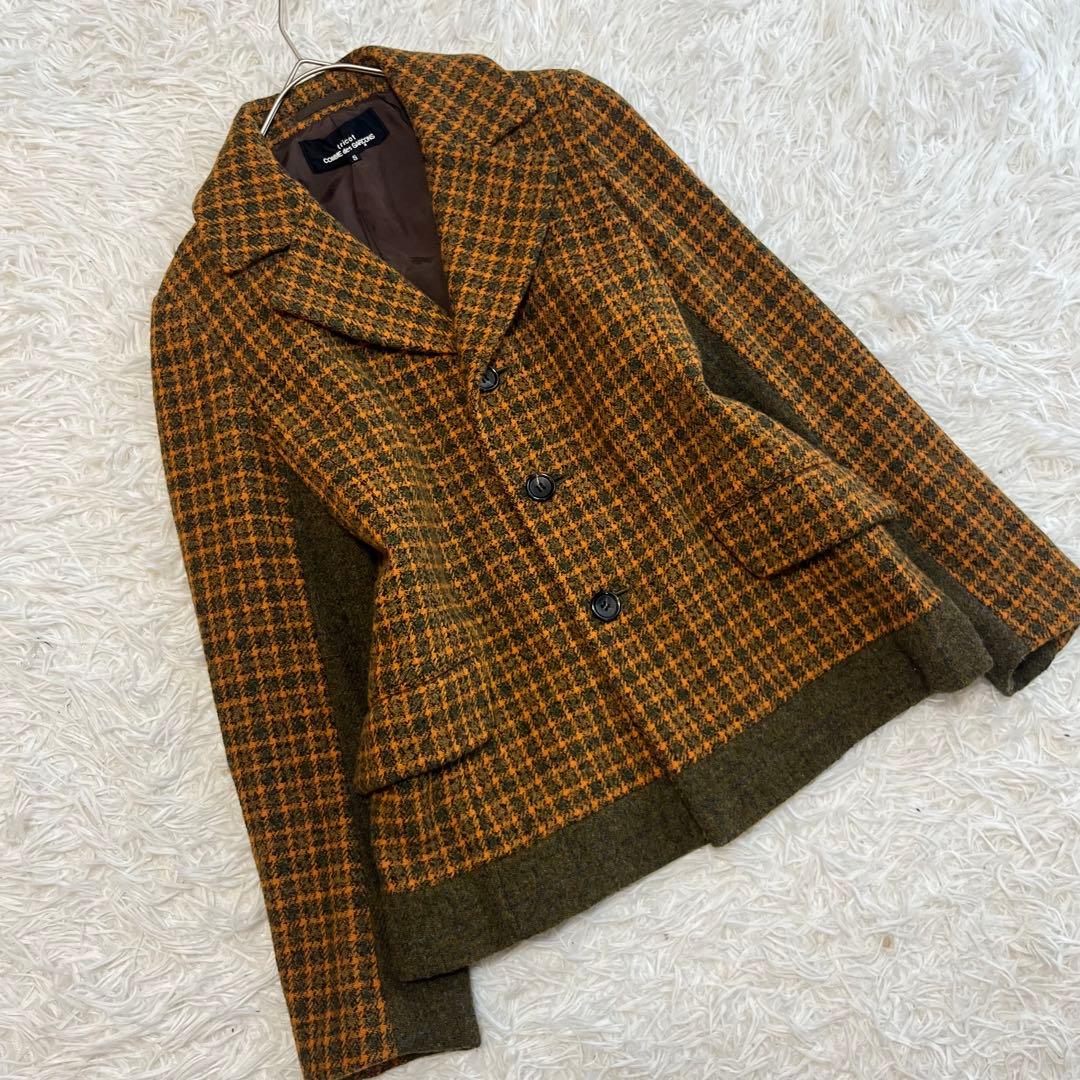 トリココムデギャルソン チェック テーラードジャケット ウール AD2001