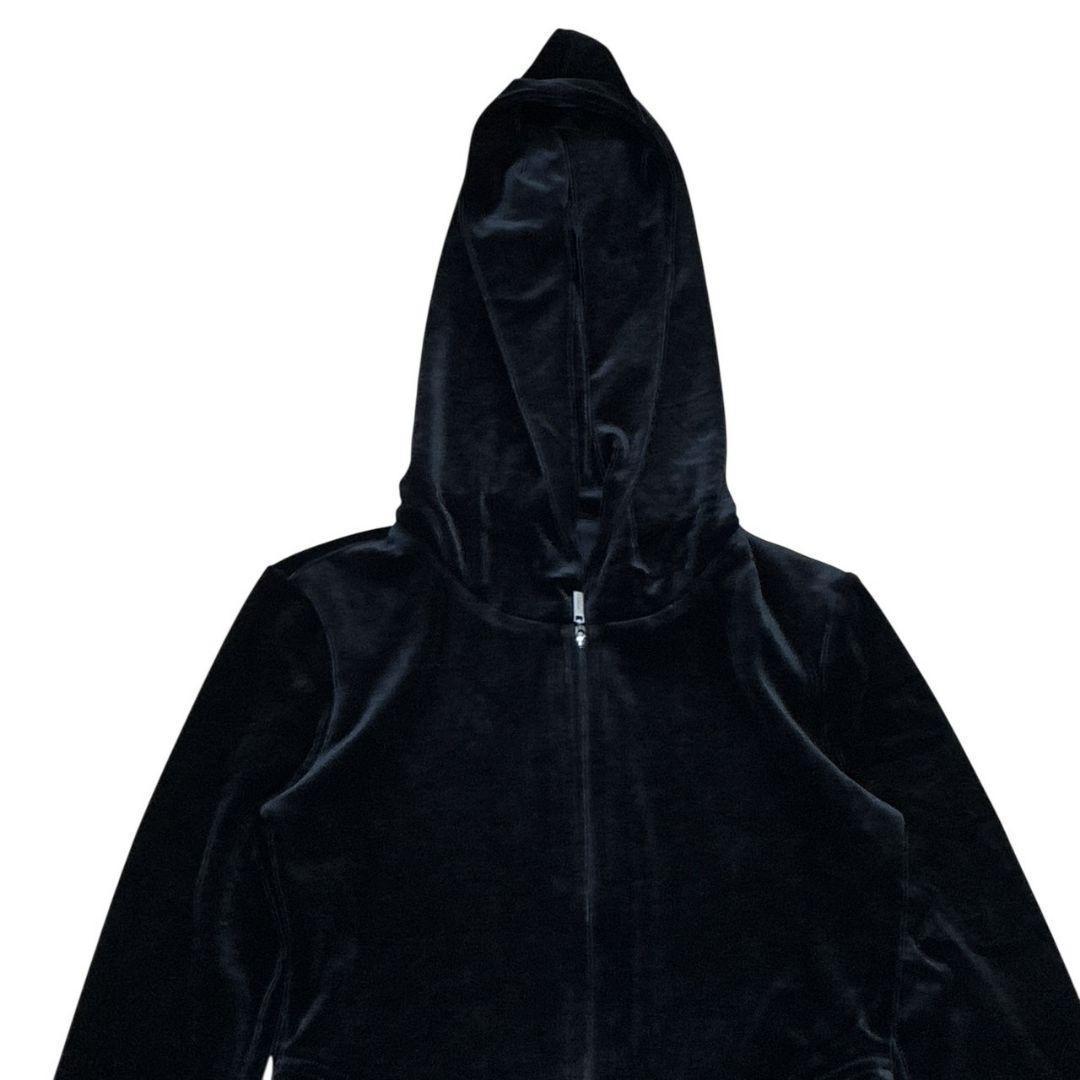 極美品✨FOXEY NEW YORK ベロア パーカー ロゴプレート 黒 38