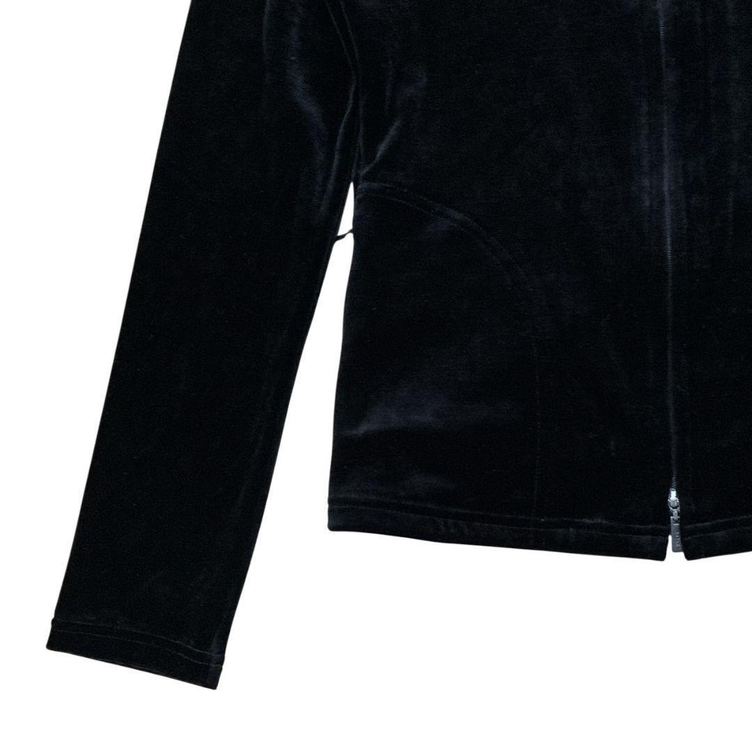 極美品✨FOXEY NEW YORK ベロア パーカー ロゴプレート 黒 38