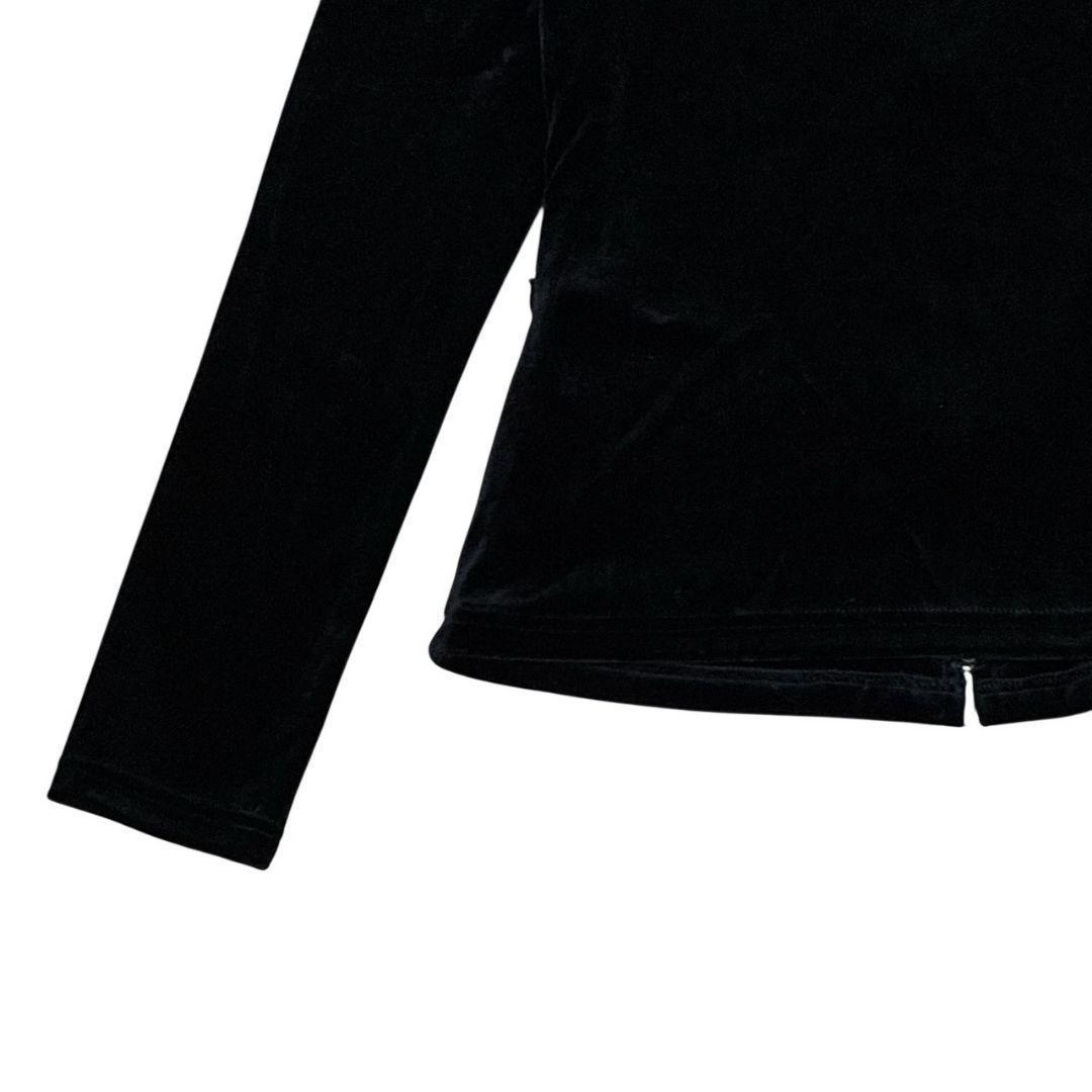 極美品✨FOXEY NEW YORK ベロア パーカー ロゴプレート 黒 38